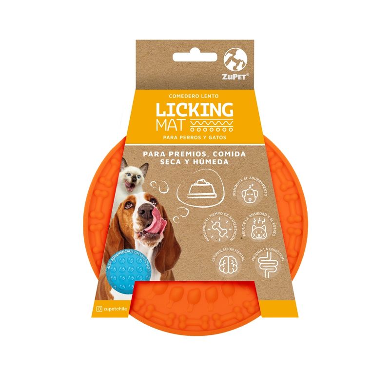 ZUPET-LICKING-MAT---REDONDO-NARANJO--15X15CM-