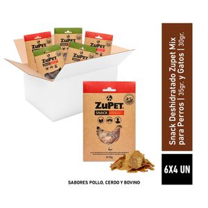 Snack Deshidratado Zupet para Perros y Gatos Mix 6x4 Un