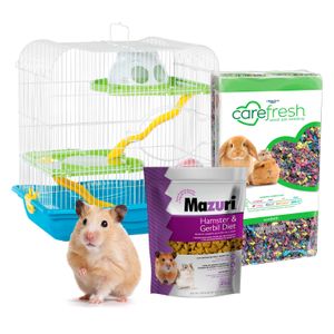Pack Junio Alimento Mazuri, Jaula y Sustrato Confetti para Hamster