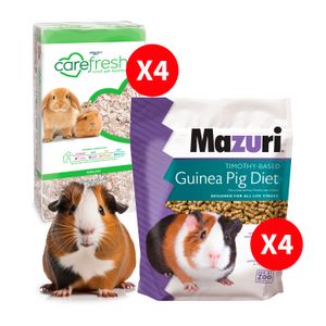 Pack Julio: 4 Mazuri Cuy 1 kg + 4 Carefresh Natural
