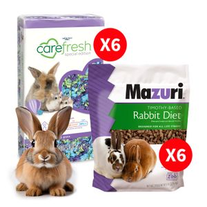 Pack Julio: 6 Mazuri Conejo 1Kg + 6 Carefresh Seaglass
